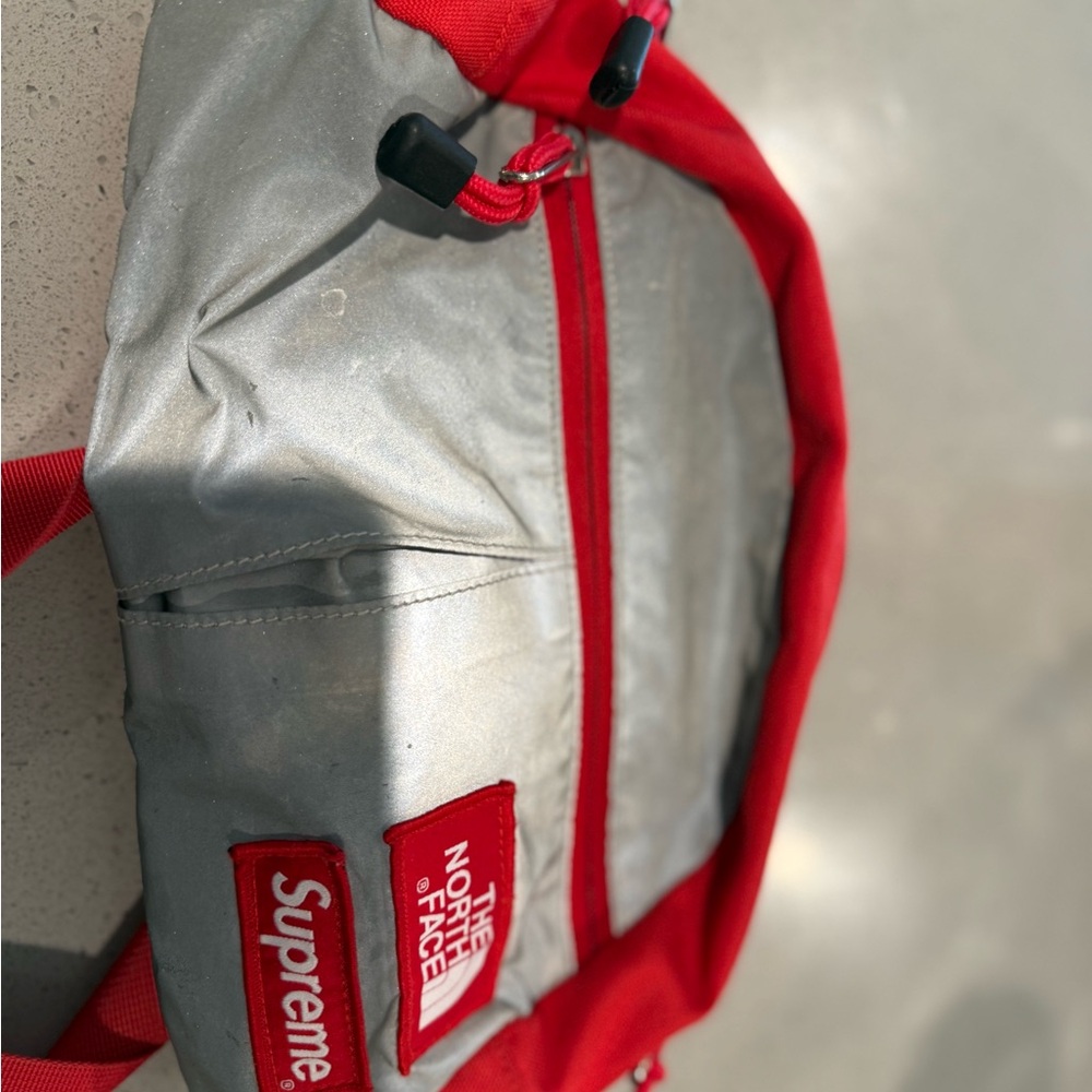 The North Face Silver and Red Men's Bag